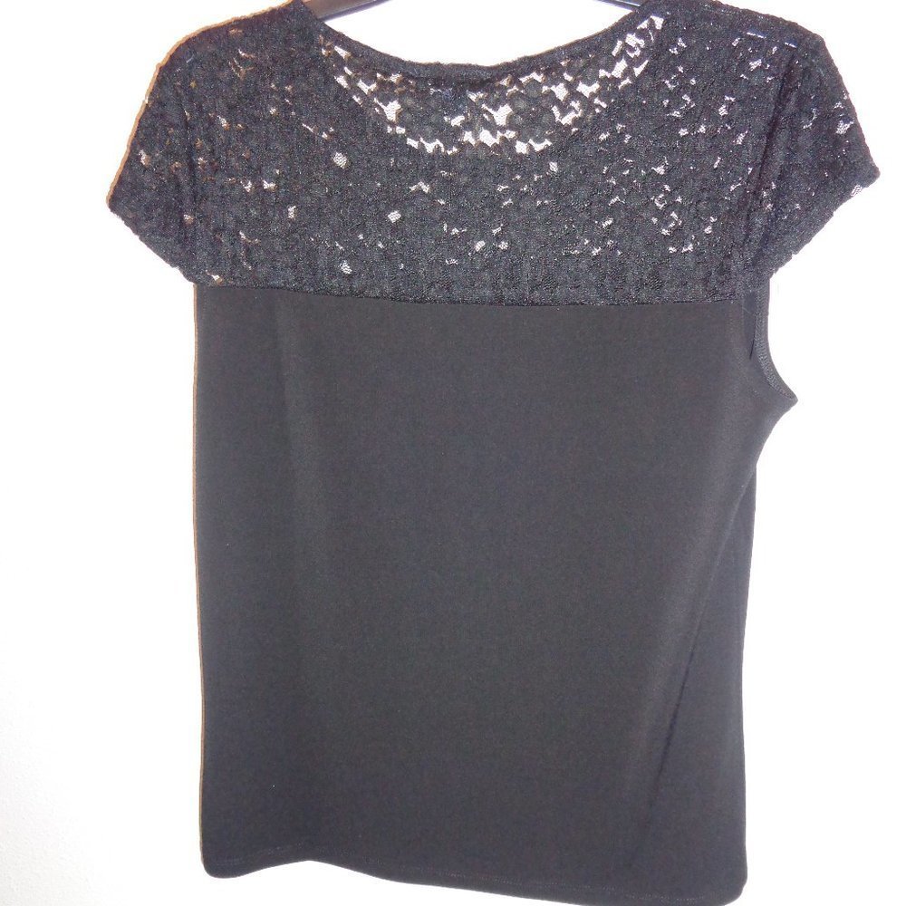 TOMMY Hilfiger Encore Black Lace Top t71h1473 Size Medium NWT - Picture 11 of 11